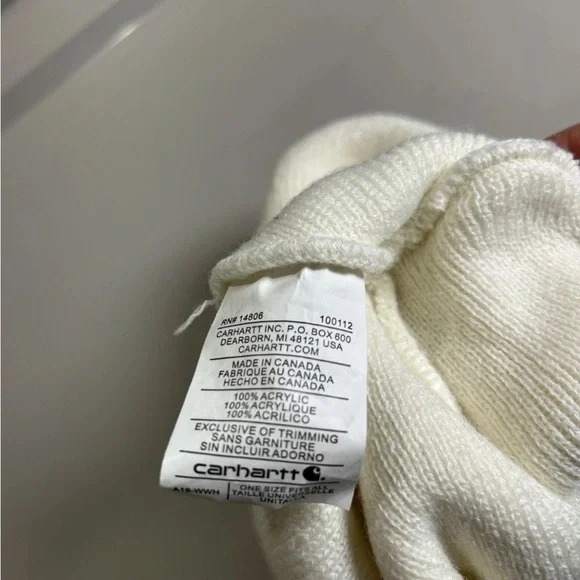 Carhartt Watch Hat Winter Cap Beanie White Durable OSFM - Picture 3 of 3